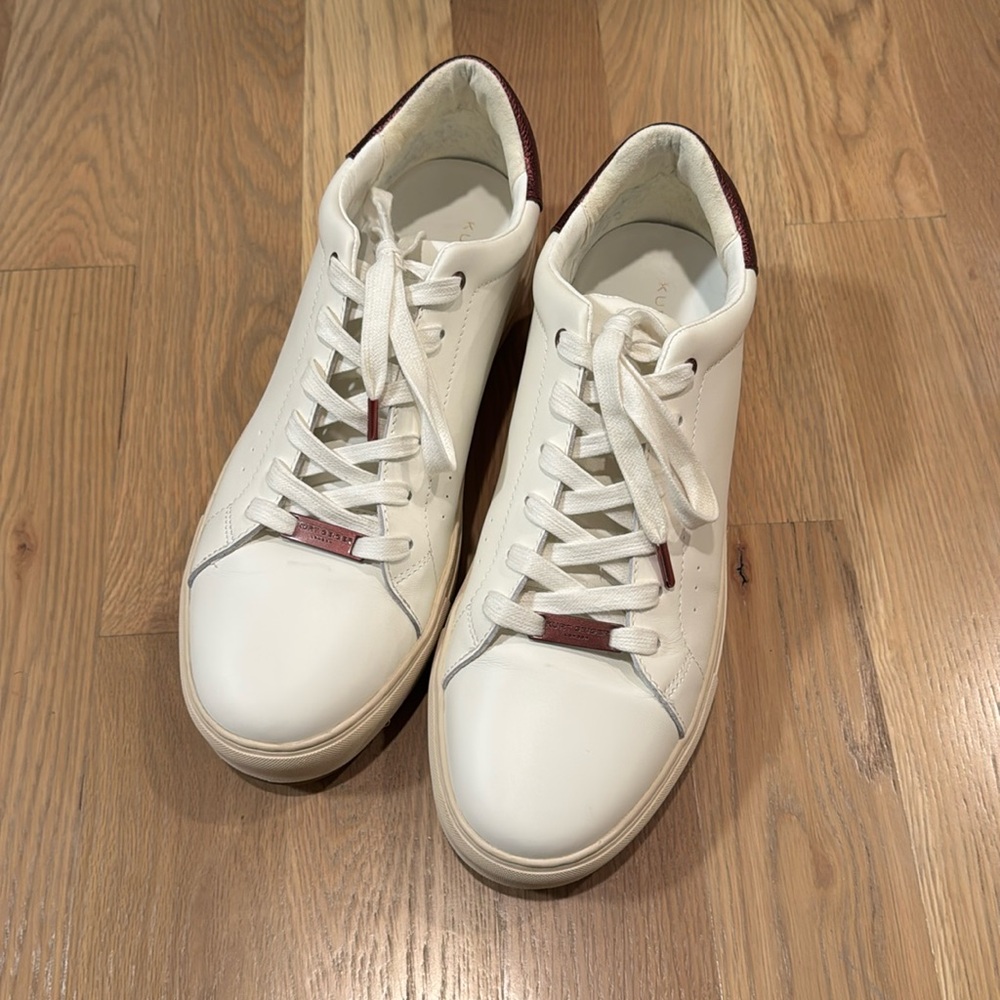Kurt Geiger Men's White Sneakers with Red Highlights